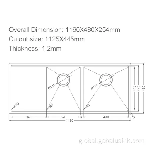  SUS 304 Stainless Steel Handmade Kitchen Sink Factory